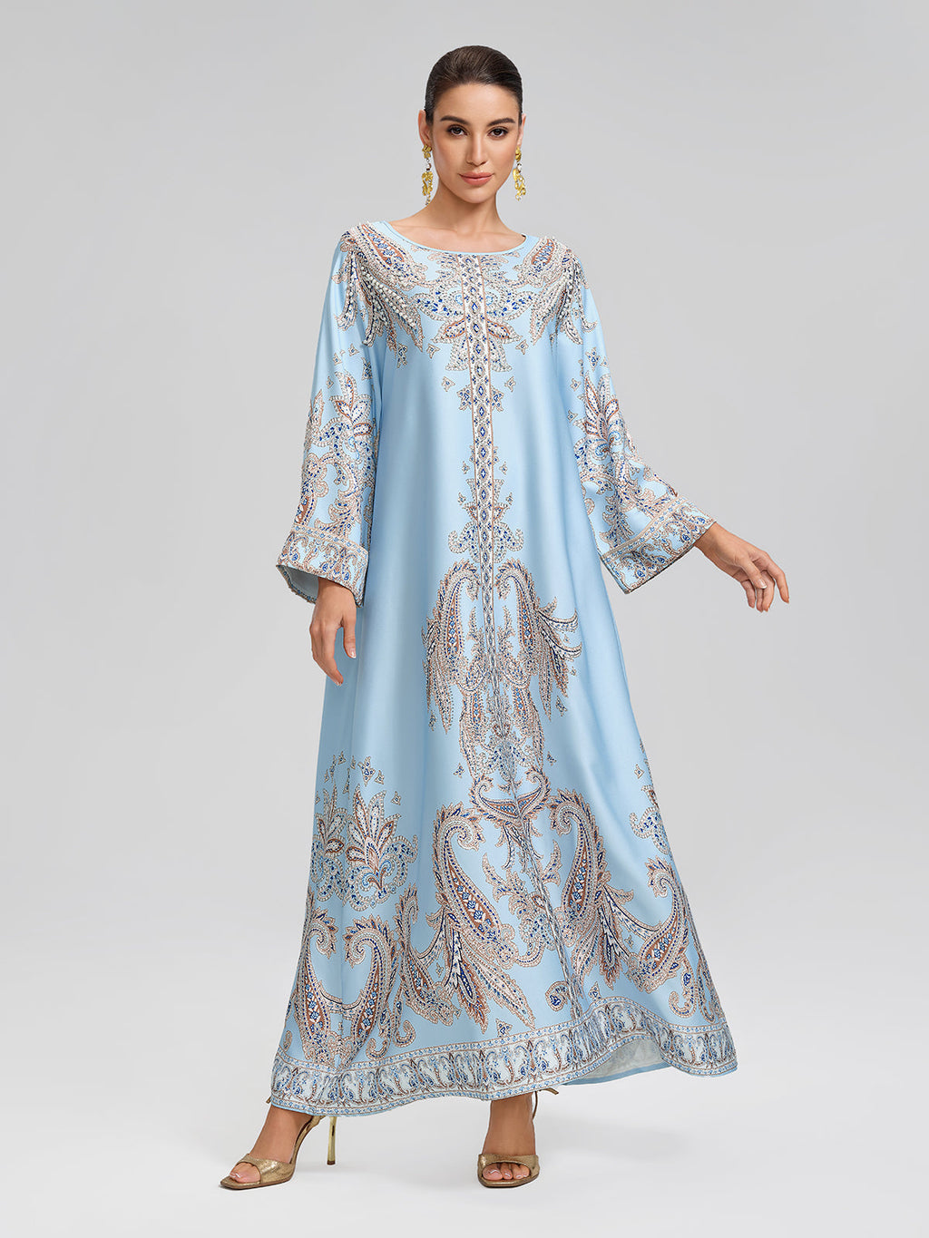 Paisley Hand-Beaded Relaxed Maxi Dress