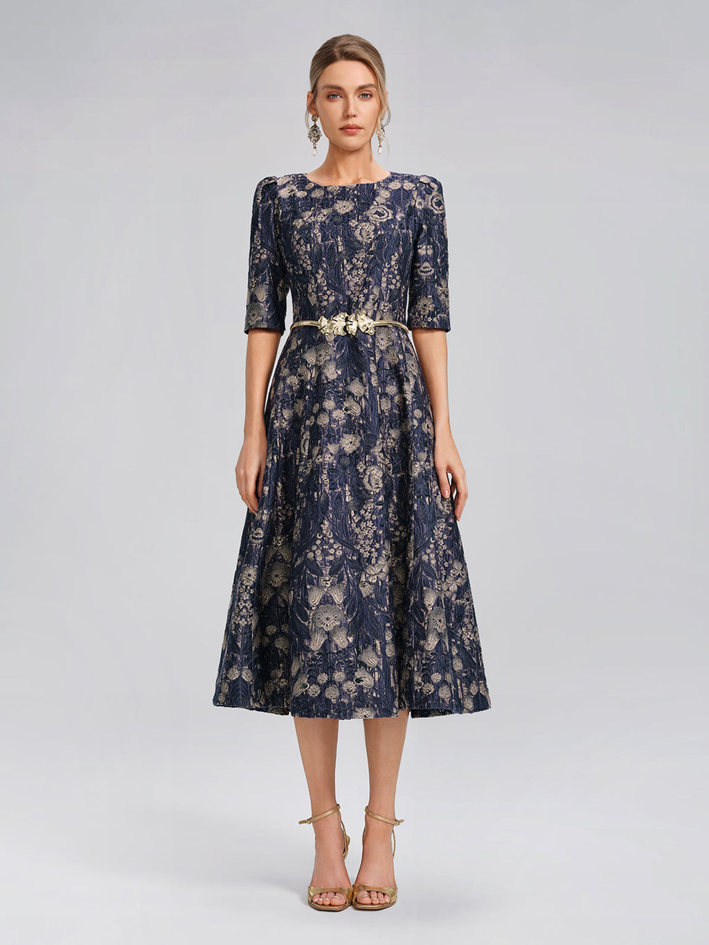 Burnout Cutwork Floral Artistic Dress