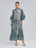 High-Stretch Pleated Printed Loose Dress