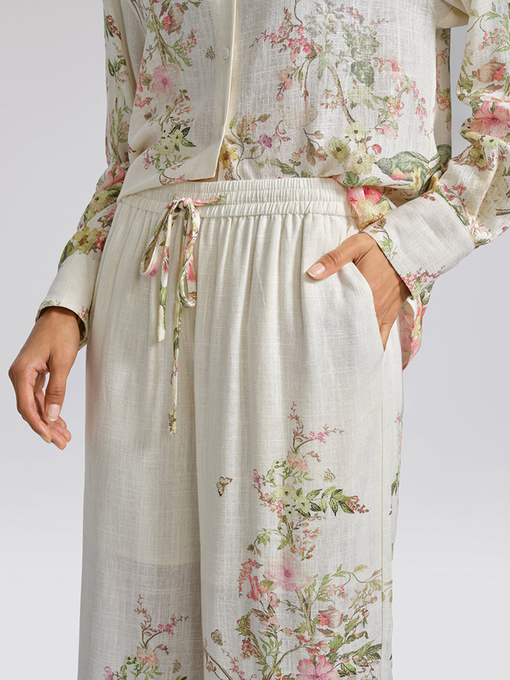 Cotton-Linen Printed Breathable Pants