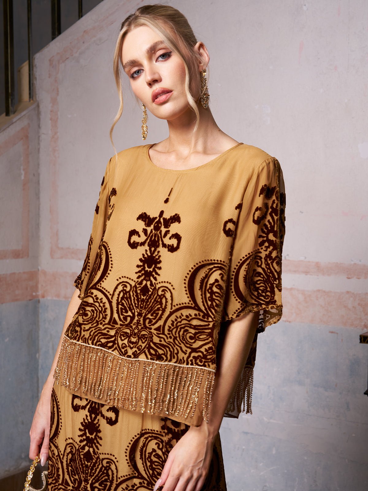 Baroque Velvet Fringe Set