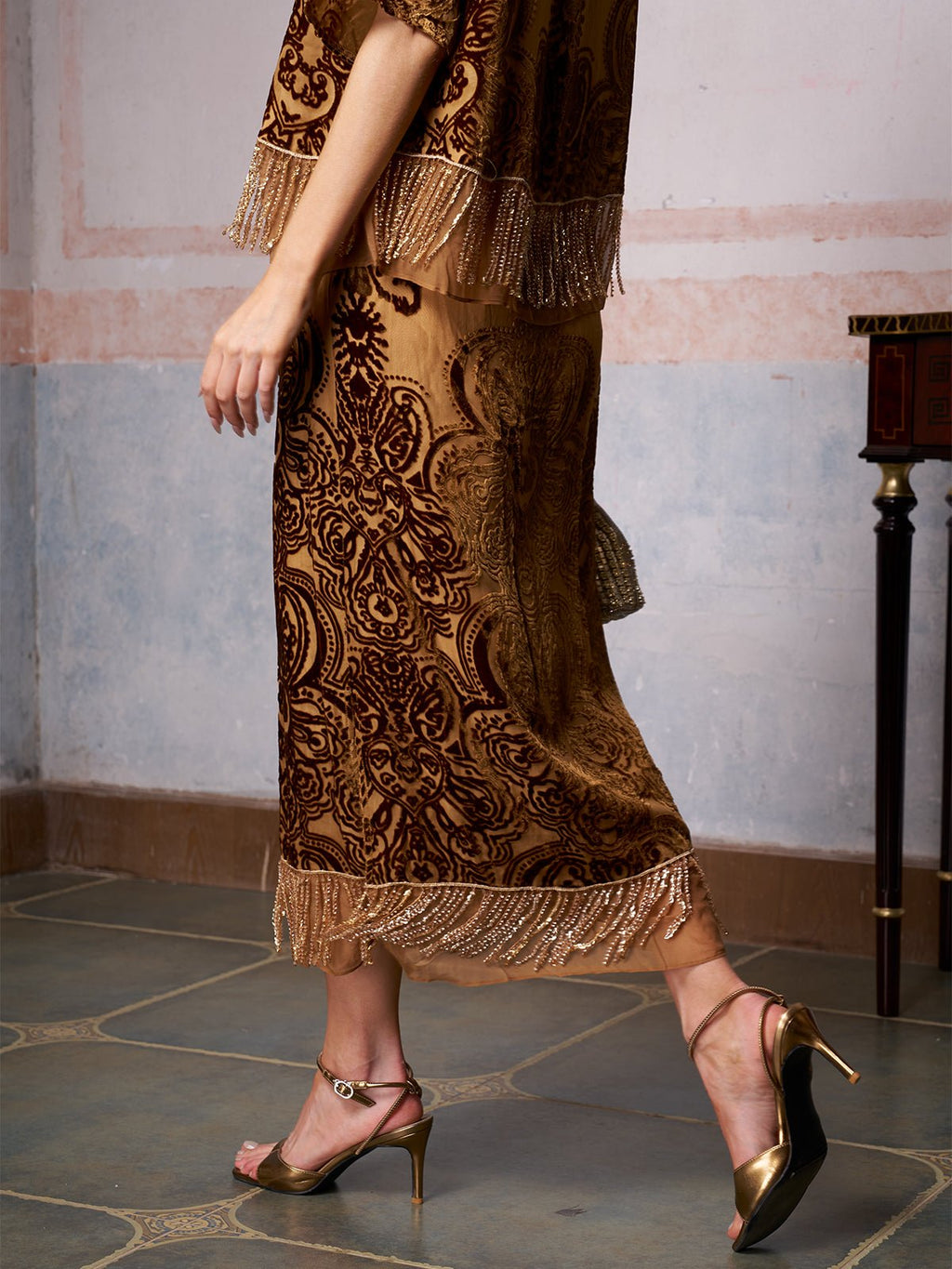 Baroque Velvet Fringe Set