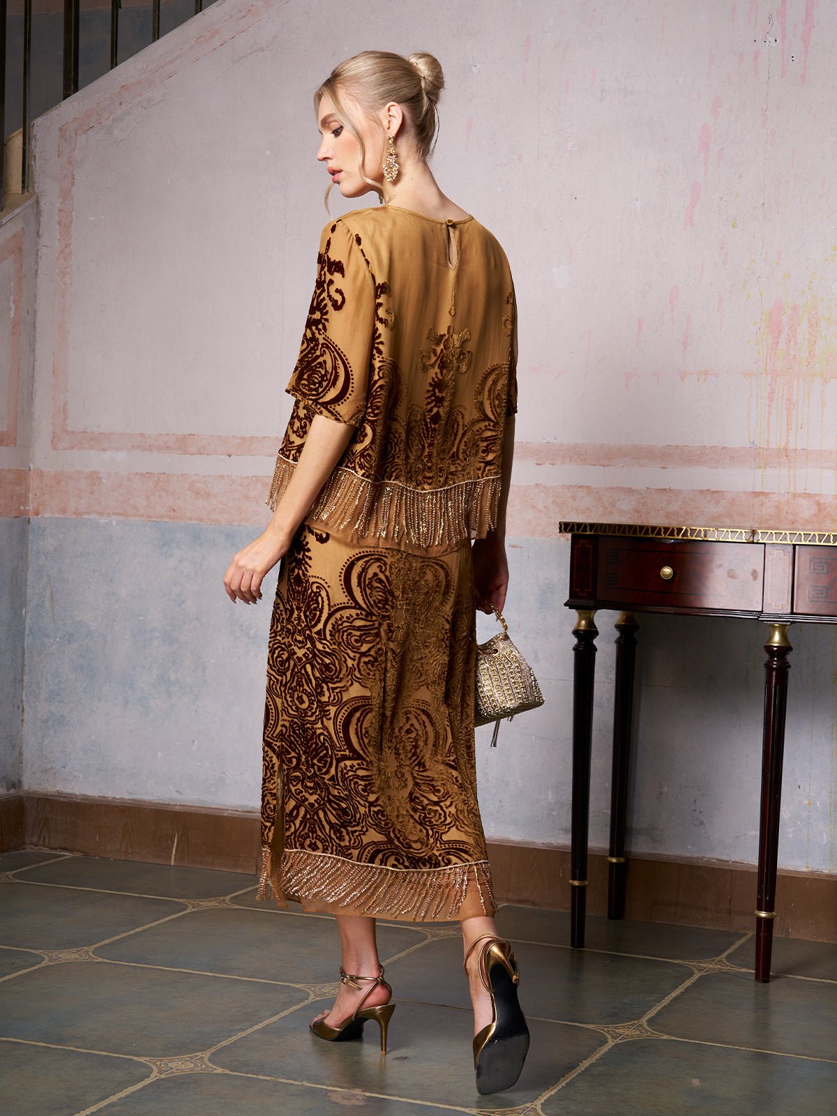Baroque Velvet Fringe Set