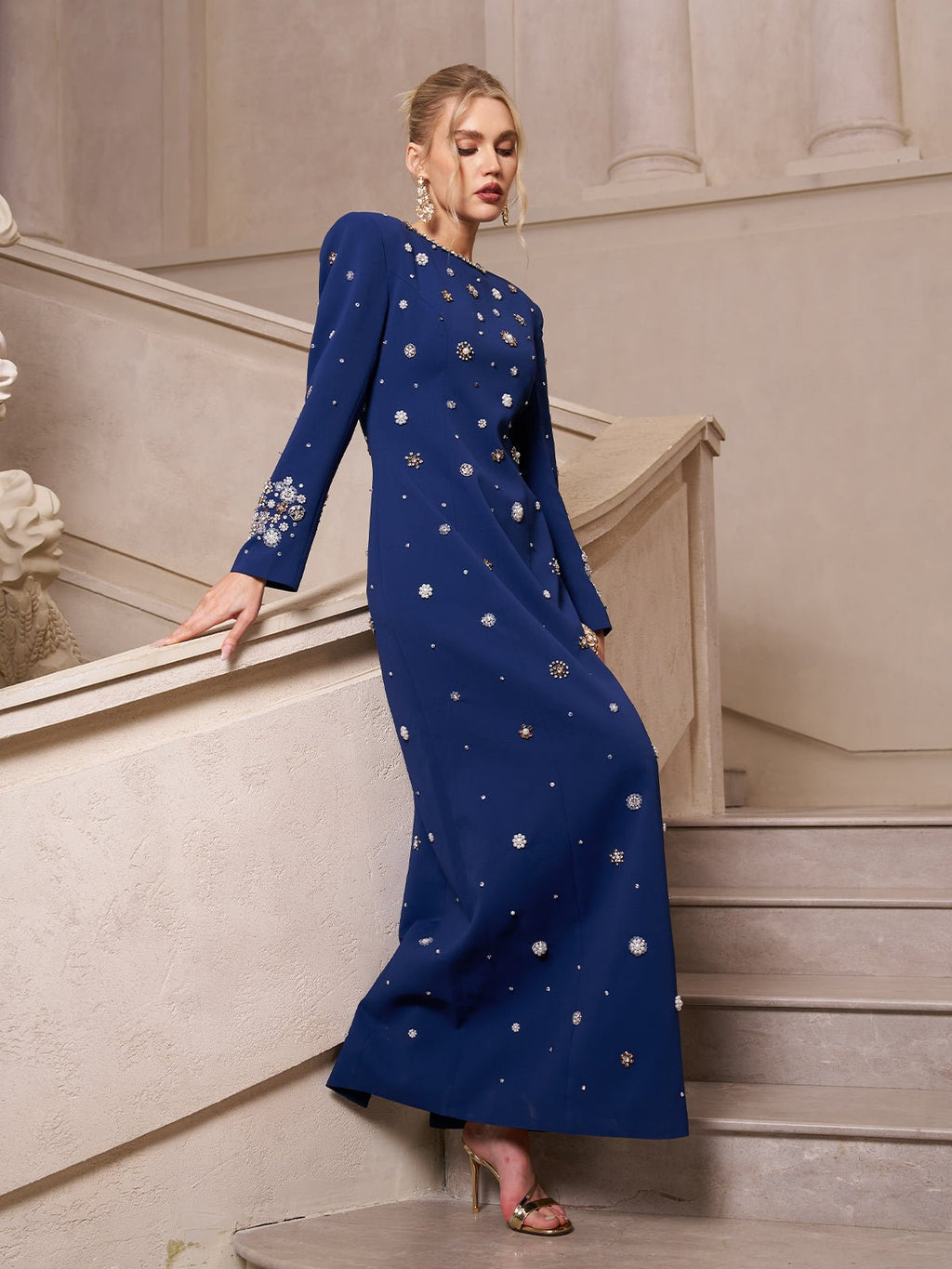 Crystal & Pearl Evening Gown