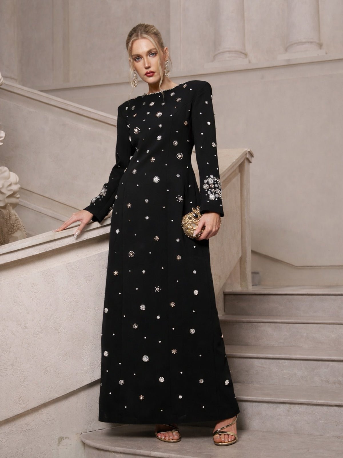 Crystal & Pearl Evening Gown