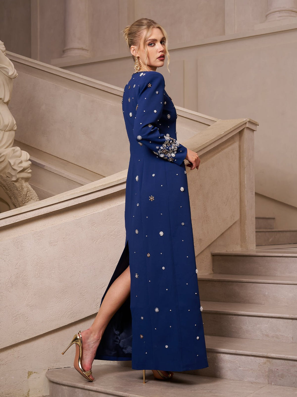 Crystal & Pearl Evening Gown