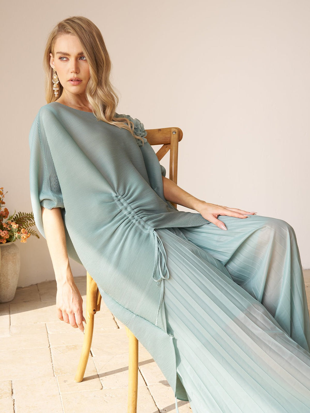 Pleated Floral Appliqué Set