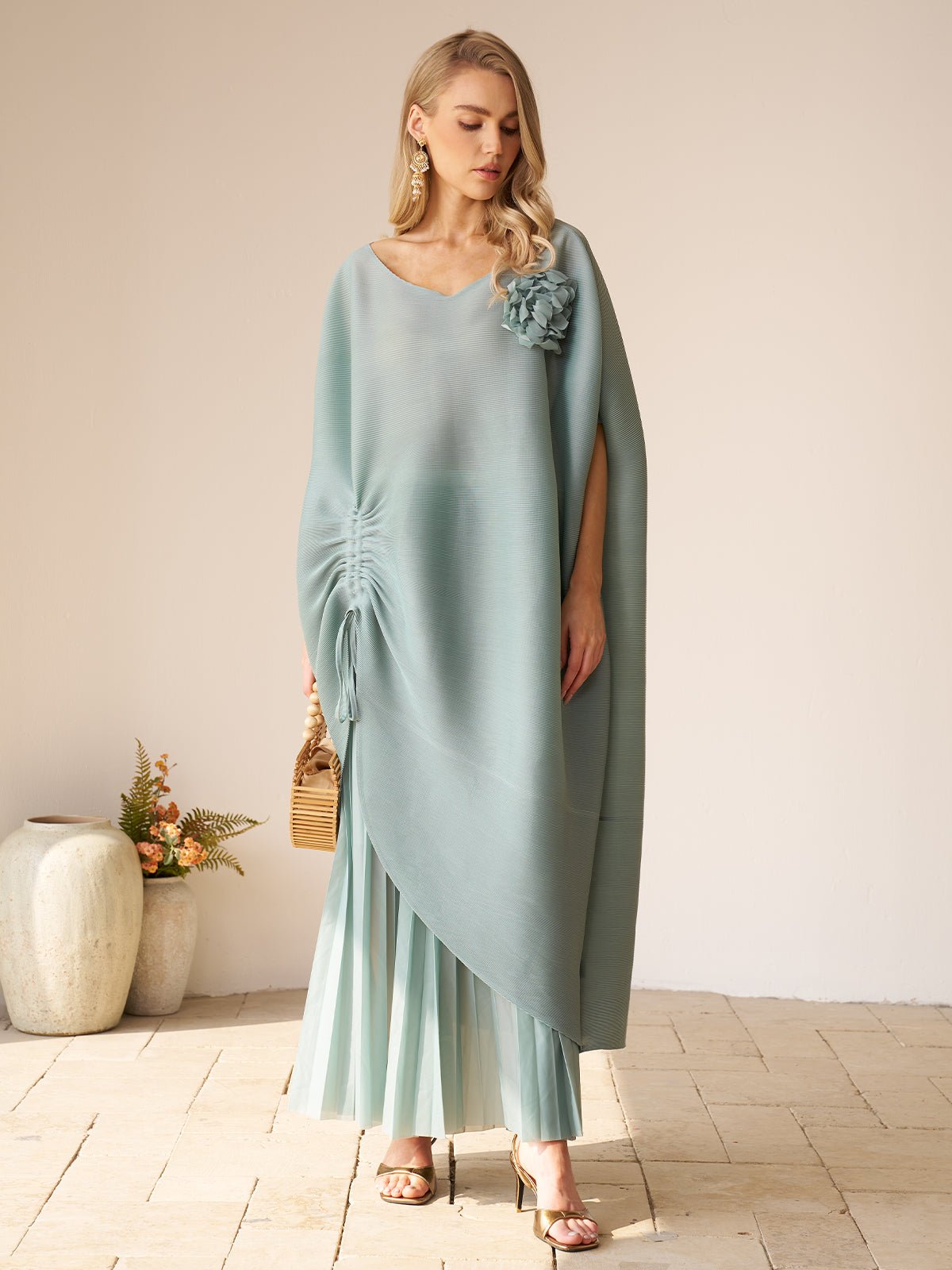 Pleated Floral Appliqué Set