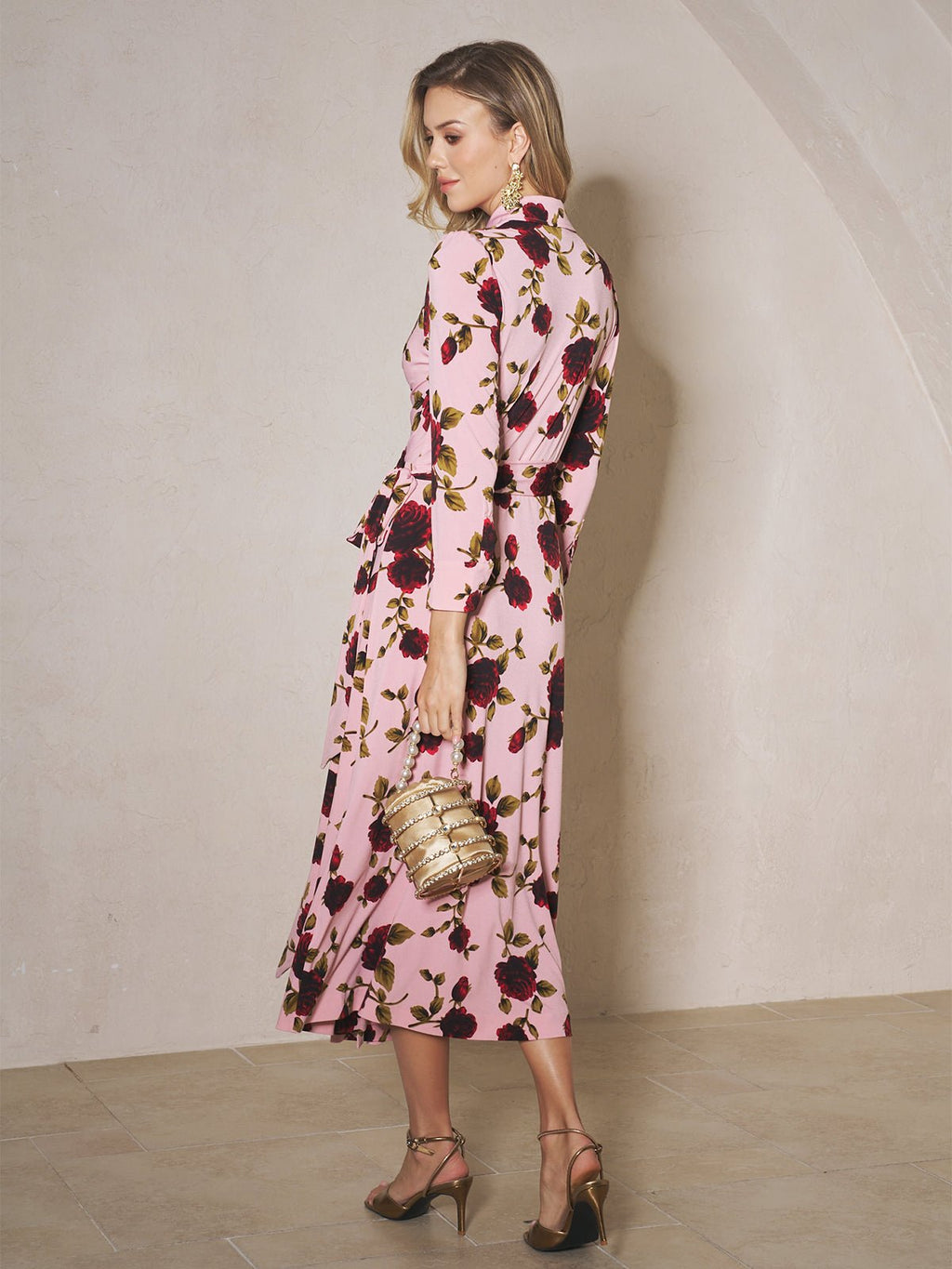 Rose Print Knit Dress