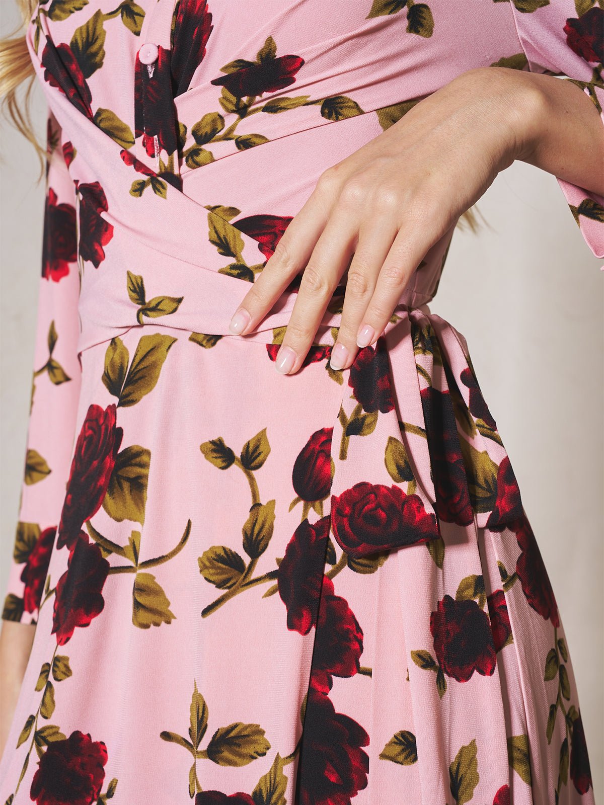 Rose Print Knit Dress